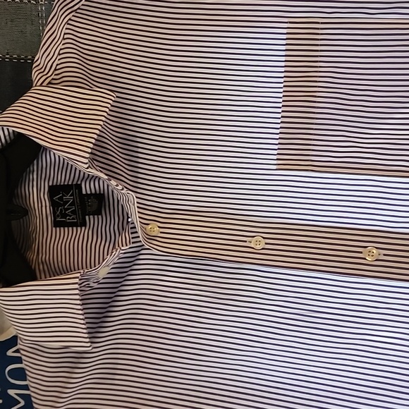 Jos. A. Bank Lavender and White Striped Shirt 17-34 - Picture 3 of 5
